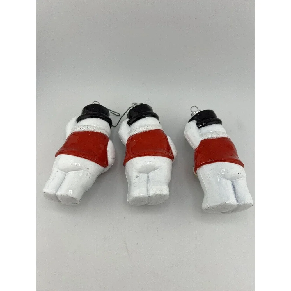 Vintage Home Decorative Frosty‎ The Snowman Glass Christmas Ornament - Lot of 3
